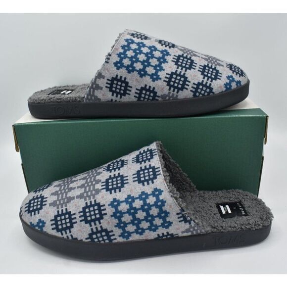 Toms Mens 10.5 Harbor Frost Grey Snowdon Repreve Two Tone Felt Slip On Slippers‎ main image 6